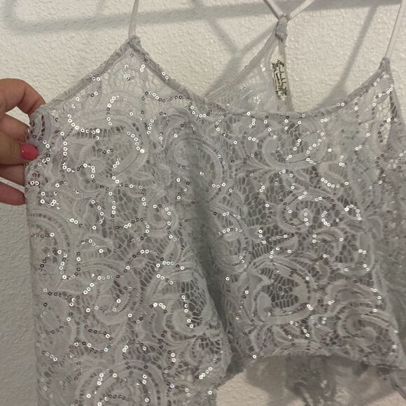 NWOT- Free People Intimately- Best Idea Cami- grey/silver lace-size x-small - Picture 8 of 12